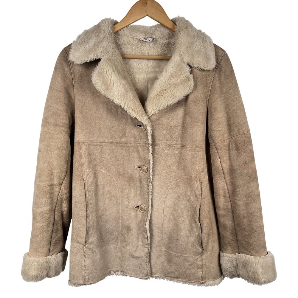 VTG J Percy for Marvin Richards Coat Womens XS Leather & Faux‎ Fur Lined